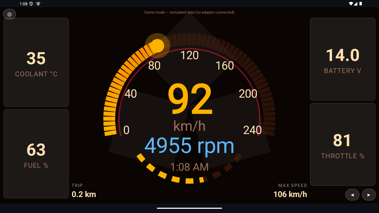 RGB OBD Ember Orange gauge design