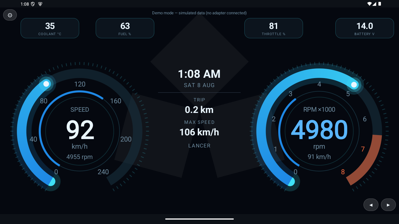 RGB OBD Halo Blue gauge design