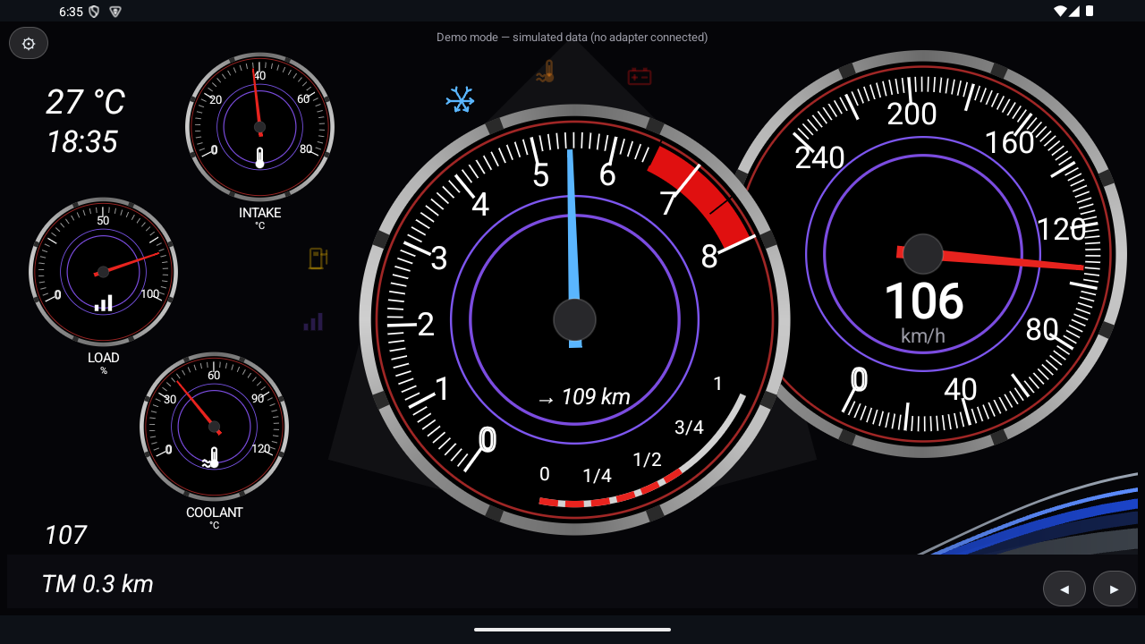 RGB OBD Multi Dial gauge design