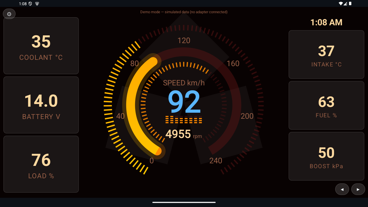 RGB OBD Pulse Red gauge design