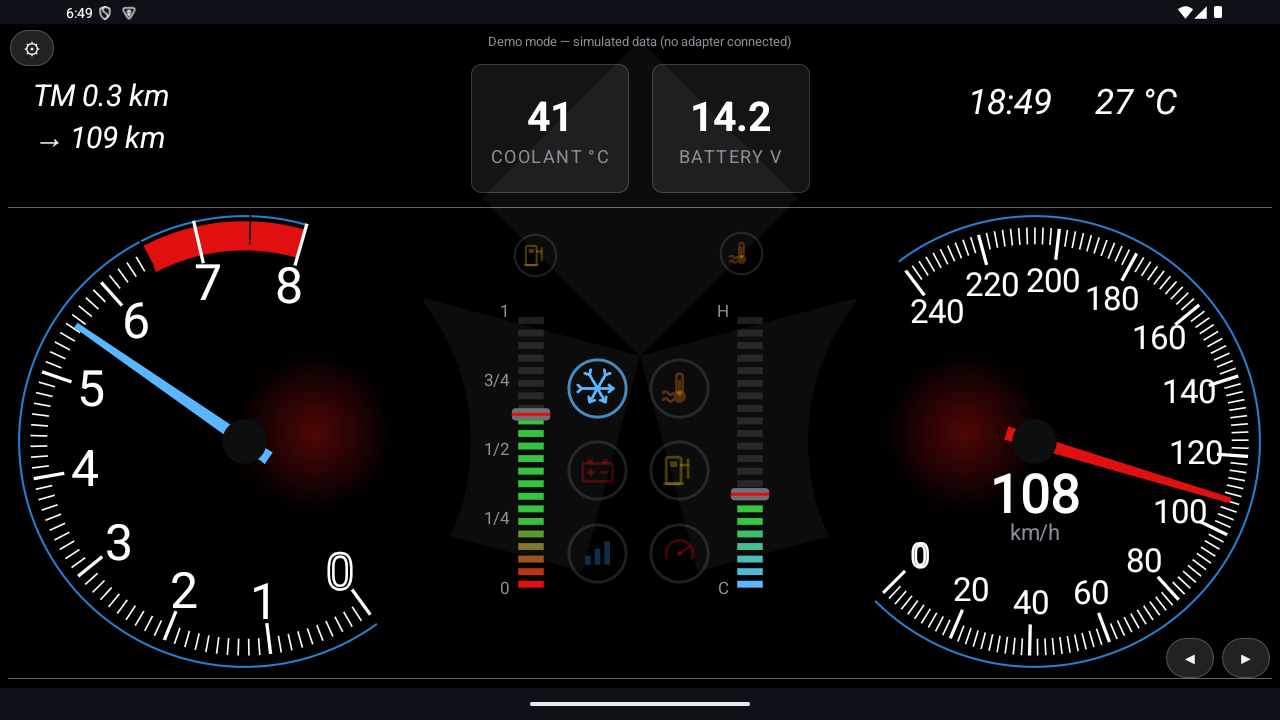 RGB OBD Sport Mono gauge design